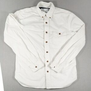 The Academy Brand Mens Button Down Shirt Long Sleeve Cotton White Size M Preppy